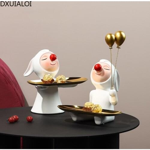 Modern Simple Creative Animal Sculpture Storage Tray Resin Crafts Home Furnishing Living Room Desktop Snack Storage Decoration