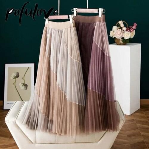 POFULOVE High Waist Skirts For Women