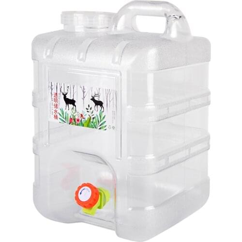 Portable Car Driving Water Tank Container 5/7.5/8/10/15L Water Container with Faucet 2 Handles for Camping Hiking Driving