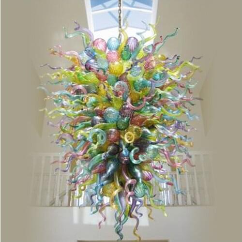 Simple Designed Blown Glass LED Chandelier Tiffany Style 100% Mouth Blown Glass With 110v-240v LED Bulbs