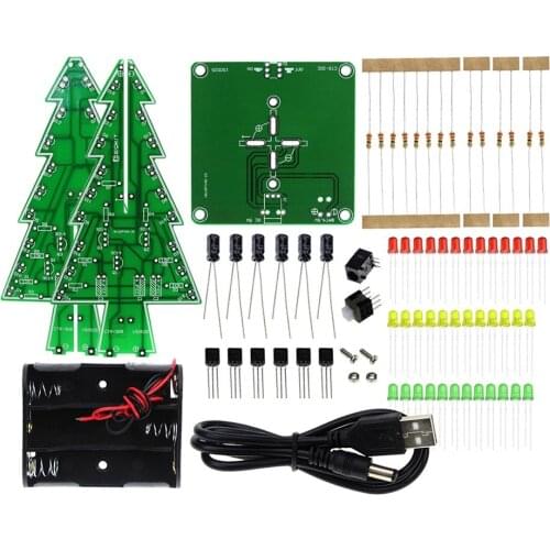 Christmas Tree LED Flash DIY Kit 3D Circuit Parts Glitter Electronic Learning Set JR Deals