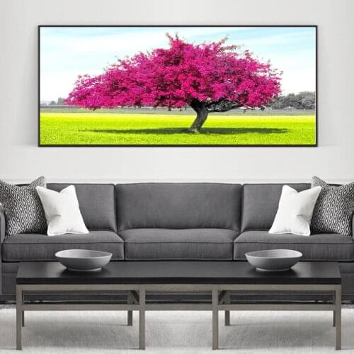 Nordic Wall Decor Wall Art Posters Prints Canvas Painting Tree Leaves Red Purple More Colors Picture Wedding Decoration