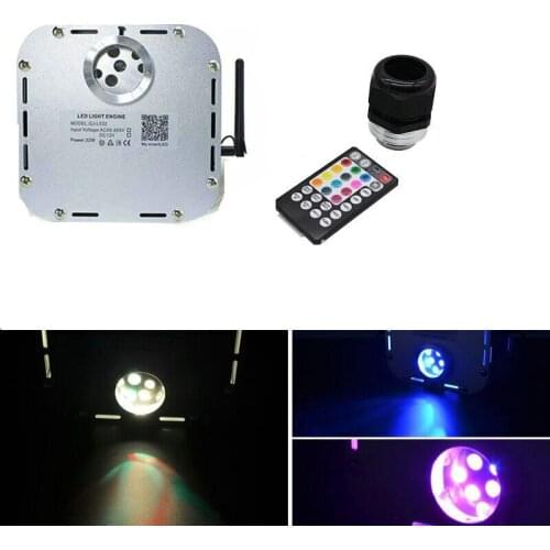 32W RGBW Twinkle LED Fiber Engine Driver 28keys Remote controller Star Ceiling Sound Music Mode APP Car SKY Starlight