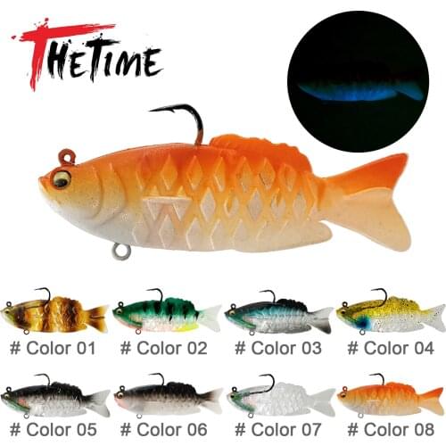 New THETIME NAUGHTY 21g Multisection Soft Bait Ultrasoft Silicone Swimbait Jig Head Lure Dark Sleeper For Saltwater Fishing