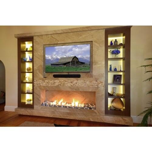 On sale bio ethanol burner 1.5M 60 inch black/silver smart control wall fireplace