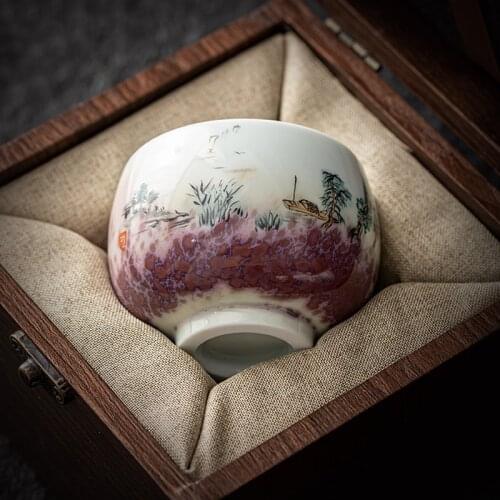 Japanese Tea Cup Hand Painted Tea Bowl Ceramic Vintage Teacup Chinese Kung Fu Teaware Puer Cups Handmade Small Bowls Crafts Gift