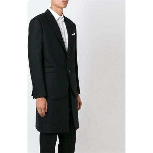 Custom clothing 2018 Original lengthening mens suit personality splicing fake two coats large size clothes