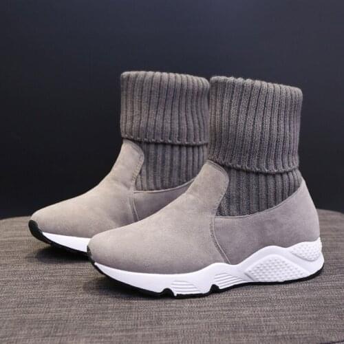 Womens High Top Walking Shoes Plus Fur Warm Soft Comfortable Autumn Winter Ladies Sneakers Anti-Skid Casual Outdoor Snow Boots