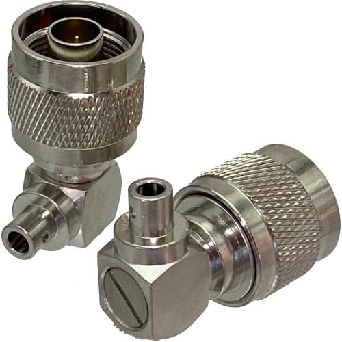 1pce Connector N male plug solder RG402 0.141" Semi-rigid cable right angle