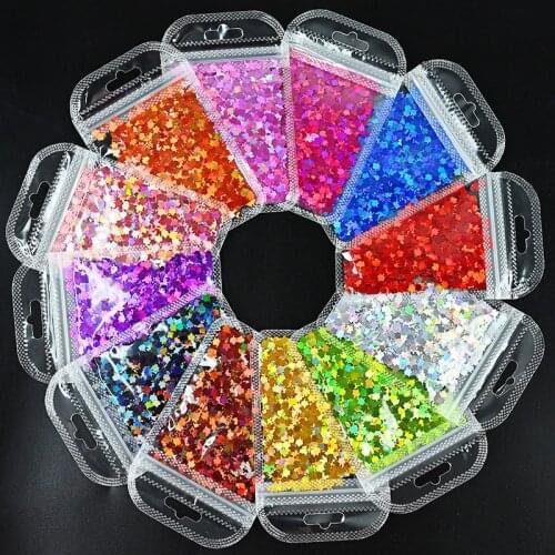 1Bag Holographic Maples Nail Art Glitter Sequins Ultra-thin Laser Glitter Flakes 3D Leaves Shape Nail Glitter Stickers GJZBY^7