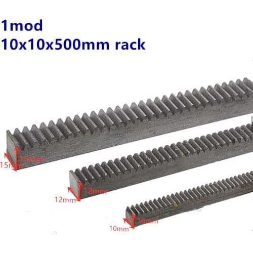 2pcs 1Mod 1 Modulus High Precision Rack steel 10*10*500mm 45 steel rack cnc rack