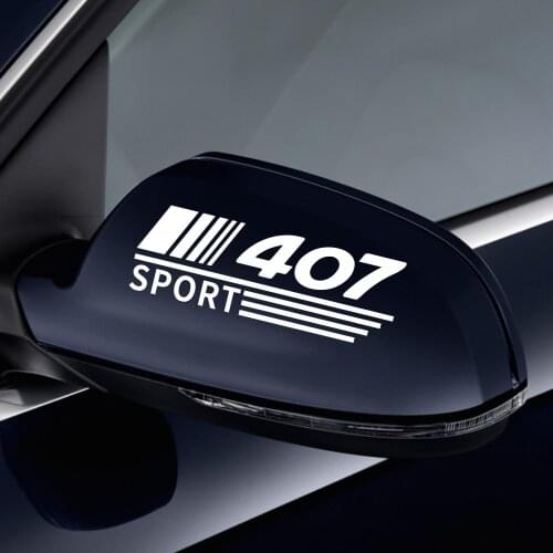 2PCS Car Styling Rearview Mirrors Stickers For Peugeot 407 Reflective Racing Decals Graphical Vinyl Auto Decoration Accessories