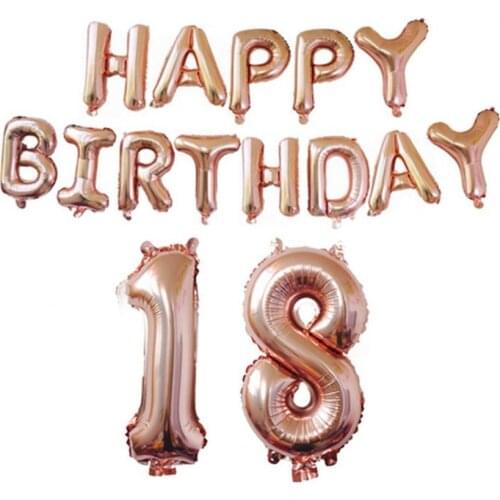 40inch 18/21/30/40/50/60 Happy Birthday Letter Number Balloons Party Decoration