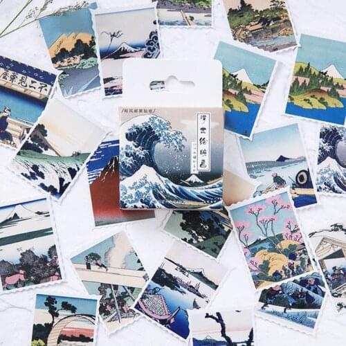 45pcs/box Creative Stamp Stickers Janpanses Vintage Stickers For Diary Stickers Scrapbooking Decorations Photo Albums Diy Design