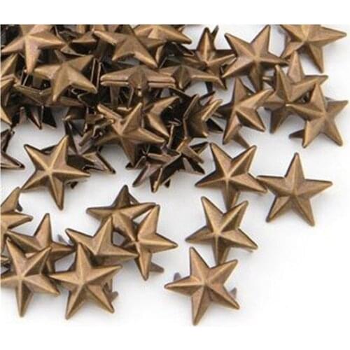 50 Pcs Star Studs Metal Claw Beads Nailhead Punk Rivets With Spikes (20 mm)
