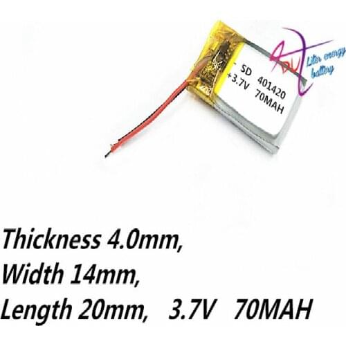 Tablet battery 3.7V 70mah 401420 Universal Li-ion for tablet pc 7 inch 8 9 inc Mp3 Mp4 DVD E-book bluetooth headset