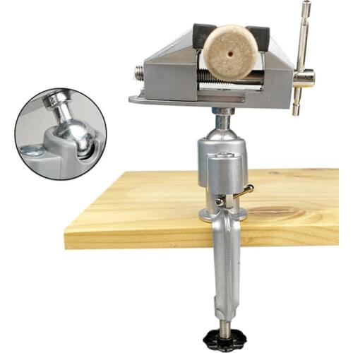 Aluminum Alloy 360 Degree Rotating Mini Vise Tool Home Use Small Jewelers Hobby Clamp On Table Bench Vice Lathe