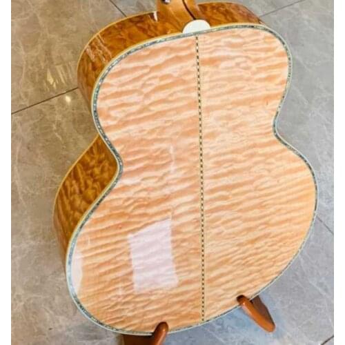 Free shipping full abalone customize vine acoustic guitar jumbo body customize quilted maple 43 inches vintage acoustic guitar