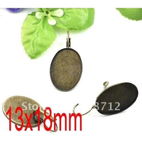 Free shipping!!! DIY jewelry-French Lever back earring base bronze 13x18mm pad earring findings