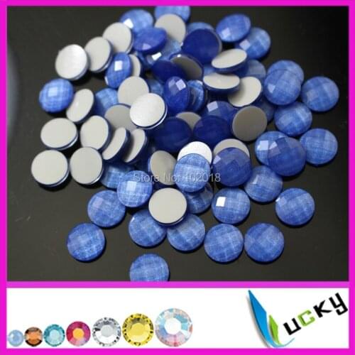 Free ship1440PCS 6mm round shape neon blue color hotfix epoxy flatback pearl rhinestone faceted look hotfix pearl 3mm 4mm 5mm