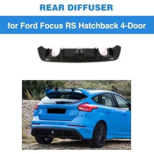 Carbon Fiber Rear Bumper Lip Diffuser Spoiler For Ford Focus RS Hatchback 4 Door 2016 2017 2018