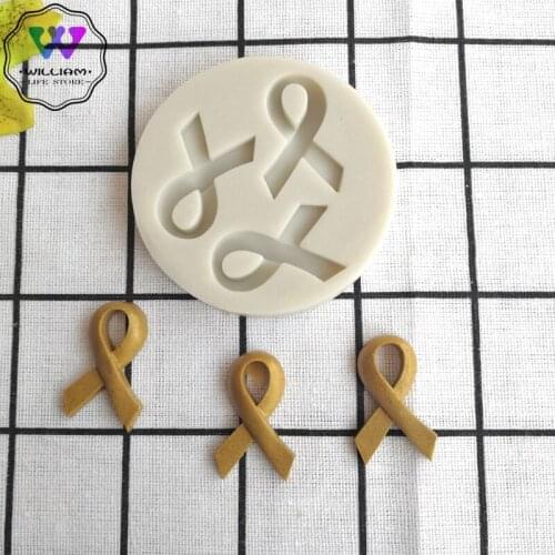 Cake Tools each breast ribbons silicone mold hope bow Decorating Cupcake decorating Gumpaste fondant DIY tool mould