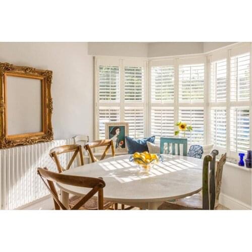 Custom Basswood Plantation Shutters Wooden Blinds Solid Wood Shutter Louvers PS269