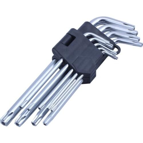 HLZS-Set of 9x Torx Key Key Expert Hex Hexagonal Star Security Bits Hole T10-T50