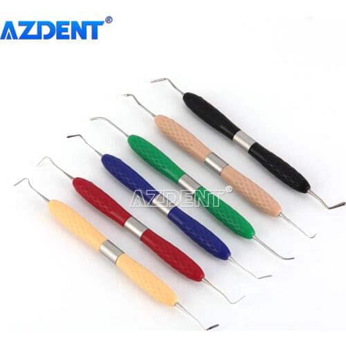 6pcs/Kit AZDENT Dental Resin Filler Aesthetic Restoration Kit fit For Resin Knife Plastic Dresser Silicone Handle Dentistry Tool