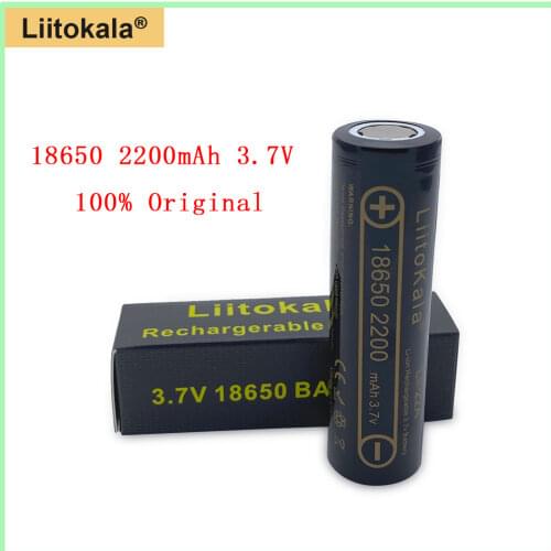 Original Lii-22A LiitoKala lithium ion battery 3.7V 18650 2200mAh rechargeable battery flashlight, laser pointer,Walkie talkie