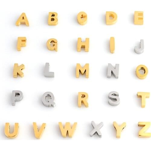 5pcs Stainless Steel High Polish 26 Letter Pendant Gold Charms Making Necklace Bracelet DIY Jewelry Pendant Handmade Accessories