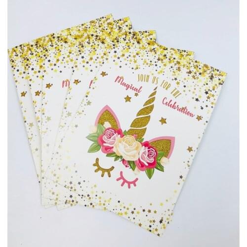 19CMx13.5CM Unicorn Holiday Card Birthday Invitation Card Christmas Card Unicorn Party Supplies Factory Wholesale