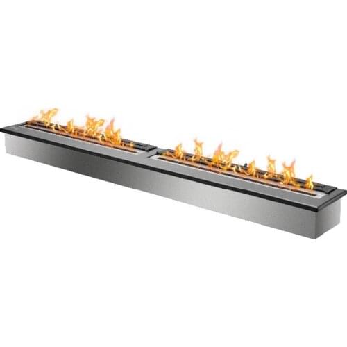 On sale ethanol fireplace insert with 62 inch stainless/black bio ethanol burner