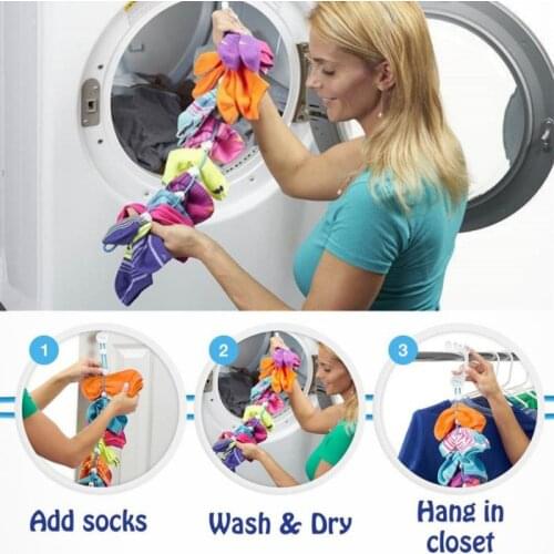 Socks Storage Organizer Sock Adjustable Non-slip Hanging Rope Hook Clips Sock Cleaning Aid Tool Socks Drying Hanger Clothesline