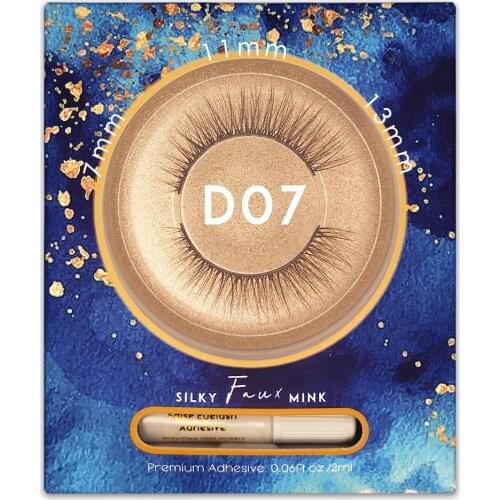 D01~D21 Latex-Free Eyelash Strong Adhesive Glue Silk Mink Fluffy Soft Wispy Volume Natural Long False Eyelashes Makeup Reusable