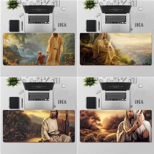 Maiya Jesus Christ Art God bless you Keyboards Mat Rubber Gaming mousepad Desk Mat Free Shipping Large Mouse Pad Keyboards Mat