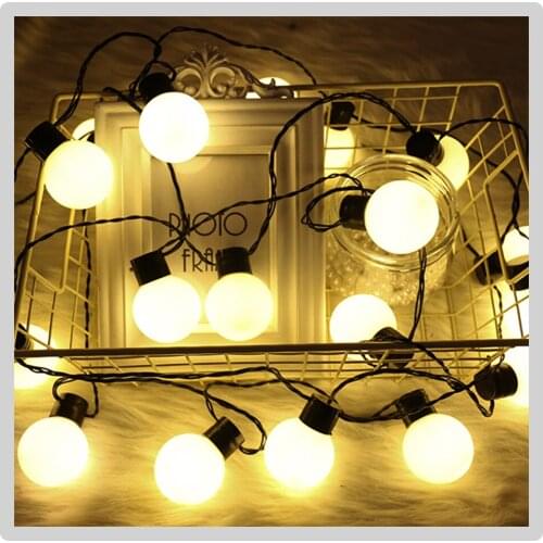 RGB LED Lighting Strings 5M Licht Snoer Tuin Fairy String Lights G40 20 LEDs Globe Bulb Outdoor Festoon Christmas New Year Decor