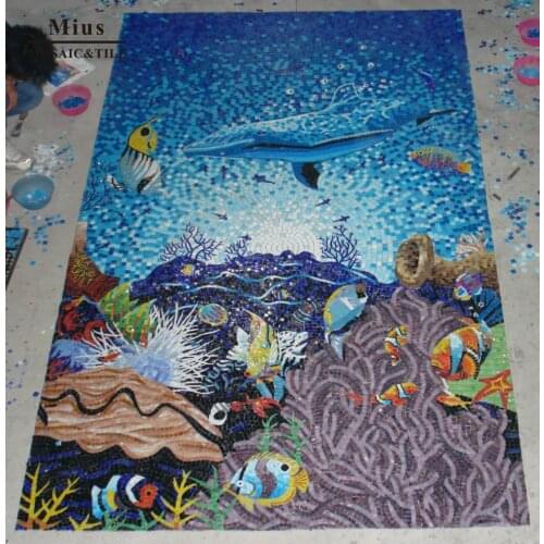 Glass swimming pool tile mosaic design