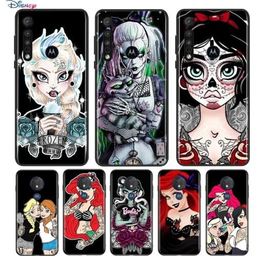 Tattoo Cartoon Princess For Motorola G9 G8 G Stylus Power One Fusion Hyper Edge E7 E6 5G Plus Play Lite Soft Phone Case