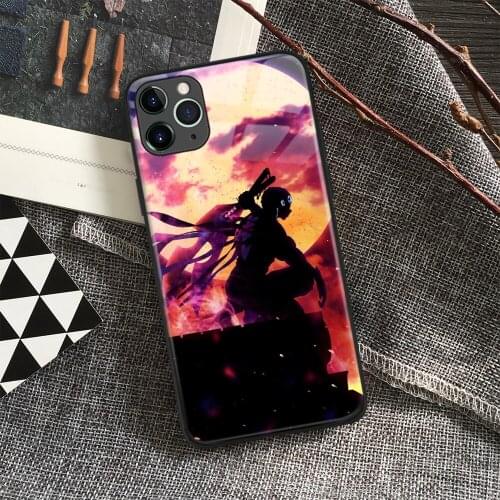 Tengen Uzui Kimetsu No Yaiba Anime Soft Silicone Glass Phone Case for IPhone SE 6s 7 8 Plus X Xr Xs 11 12 Mini Pro Max Samsung