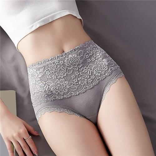 High Waist Lace Panties Women Seamless Slimming Tummy Control Briefs Sexy Hot Shapers Lingerie Cotton Health Knickers