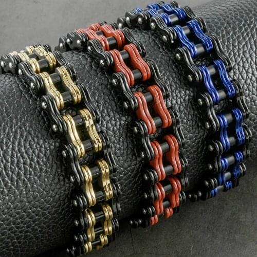 Heavy Stainless Steel Biker Chain Bracelet Men Mens Link Chain Motorcycle Bicycle Style Bracelets Fashion Punk Bangles Jewelry
