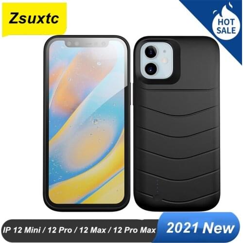 Araceli 4000 Mah To 6000 Mah For iphone 12 Mini 12 Pro 12 Max Pro Max Battery Case Audio Output Power Bank Battery Charger Case