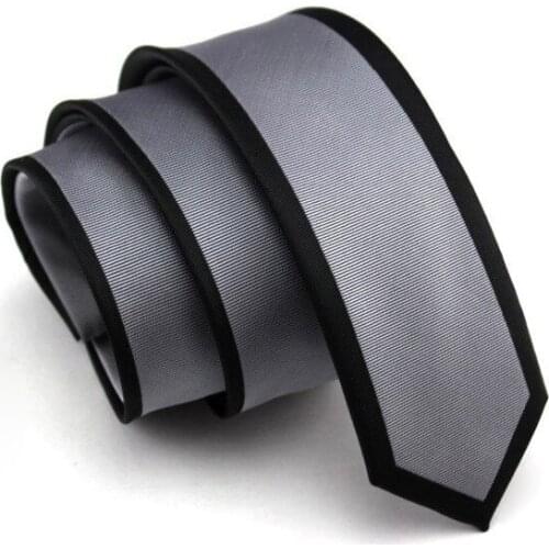 High Quality 2019 Brand New Men 5.5CM Slim Ties Korean Style Neck Ties For Men Neckties Handmade Wedding Ties Gray Black