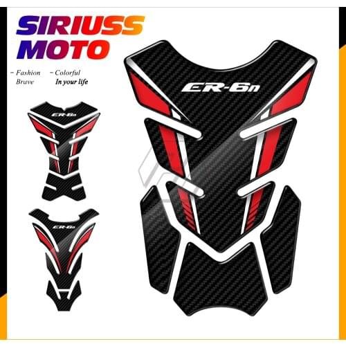3D Carbon-look Motorcycle Tank Pad Protector Case for Kawasaki ER6N ER-6N All Year