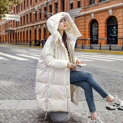 Winter Coat Women White Duck Down Jacket Hooded Warm Long Woman Parkas Korean Female Clothing Casaco Feminino Inverno WPY3980