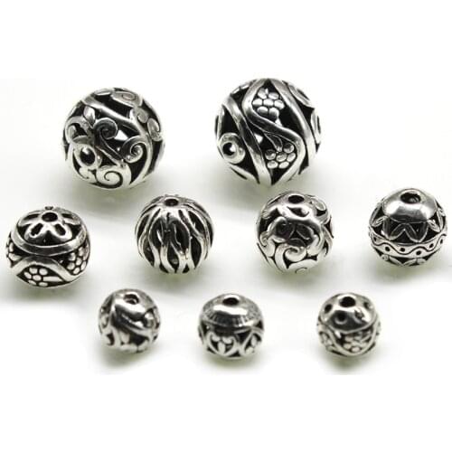 10pcs/lot Tibetan Silver Handmade Multi Size Metal Spacer Beads Bracelet Making Charm Beads Accessories DIY Jewelry Making