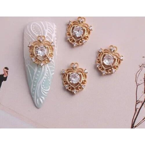 10pcs/lot TN4997 Love Valentine Alloy Zircon Nail Art Crystals Rhinestone Jewelry Nails Accessories Supplies Decorations Charms