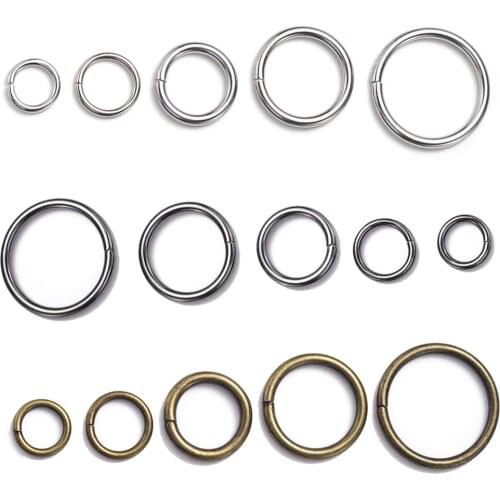 10pcs Multi-Purpose Metal O Ring Non-Welded Rounde Ring for Macrame, Camping Belt, Dog Leashes, Hardware, Diy Craft (13-50mm)