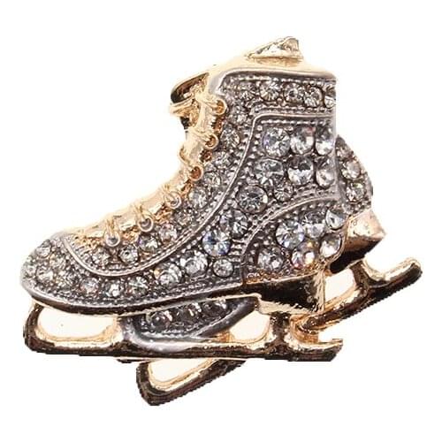 100pcs/lot Free Shipping Winter Holiday Gifts Roller Ice Skate Shoes Pin Brooch Women Jewlery